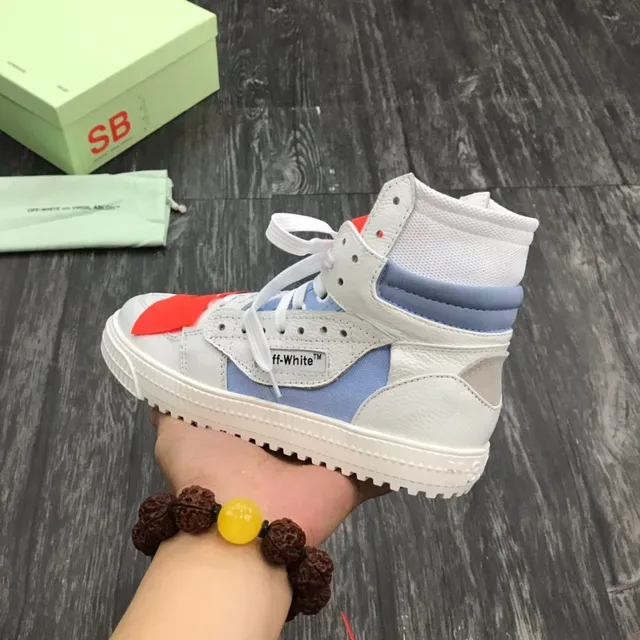 Off-White Blue High-Top Industrial-Detail Sneakers 4