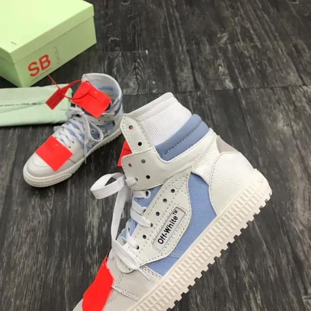Off-White Blue High-Top Industrial-Detail Sneakers 5