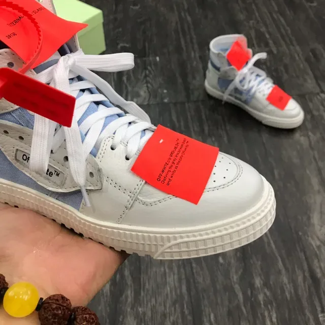 Off-White Blue High-Top Industrial-Detail Sneakers 6