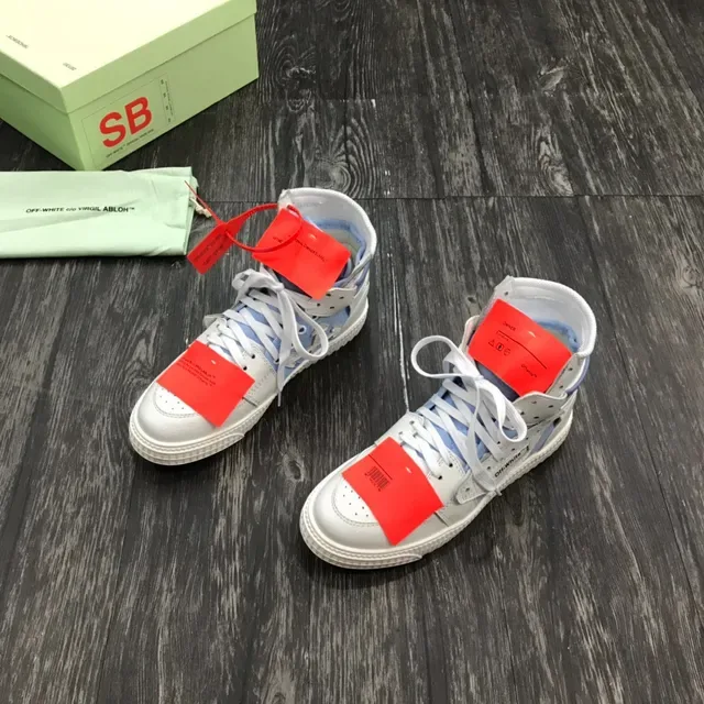 Off-White Blue High-Top Industrial-Detail Sneakers 8