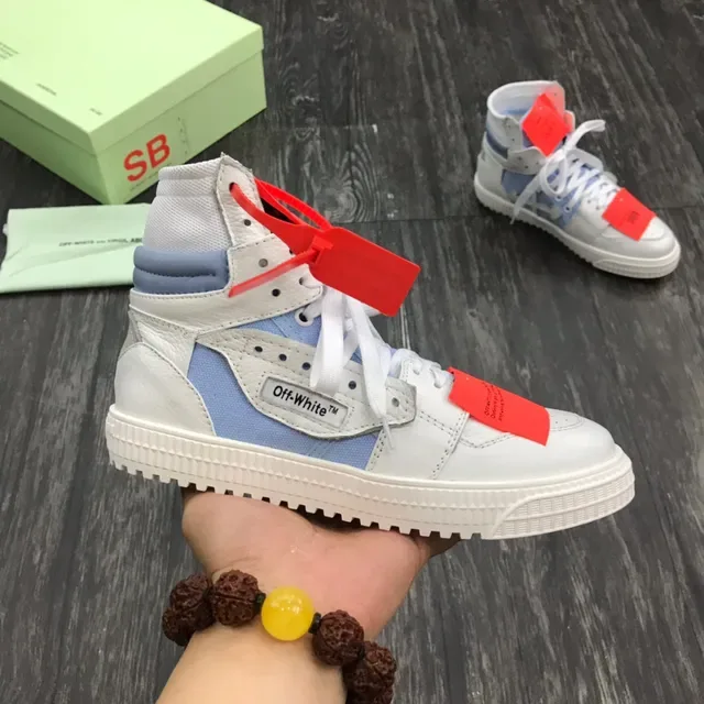 Off-White Blue High-Top Industrial-Detail Sneakers 9