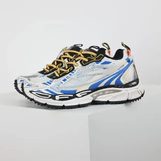 Off-White Blue Sole Layered Mesh And Synthetic Overlays Chunky Sneakers
