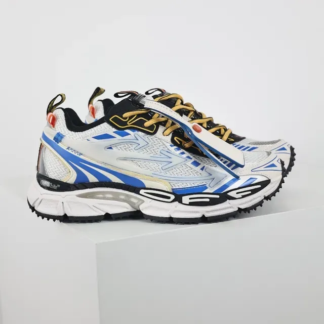 Off-White Blue Sole Layered Mesh And Synthetic Overlays Chunky Sneakers 3