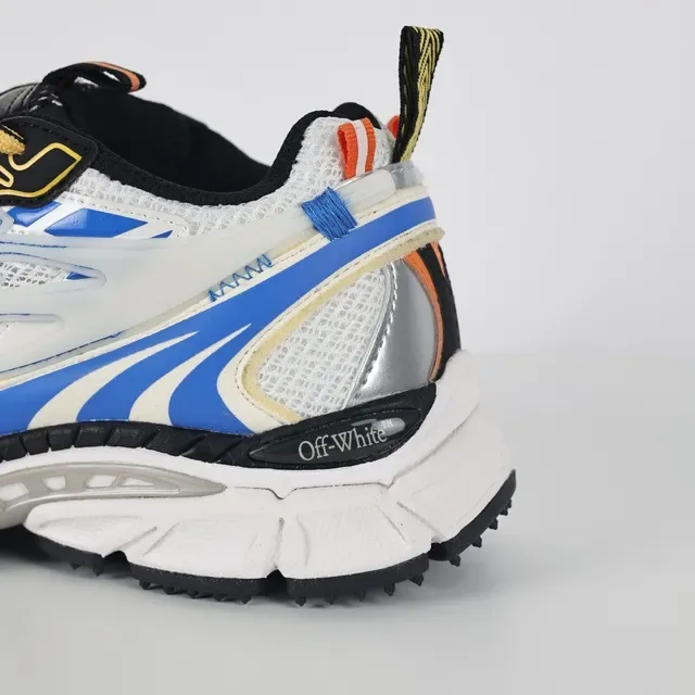 Off-White Blue Sole Layered Mesh And Synthetic Overlays Chunky Sneakers 4