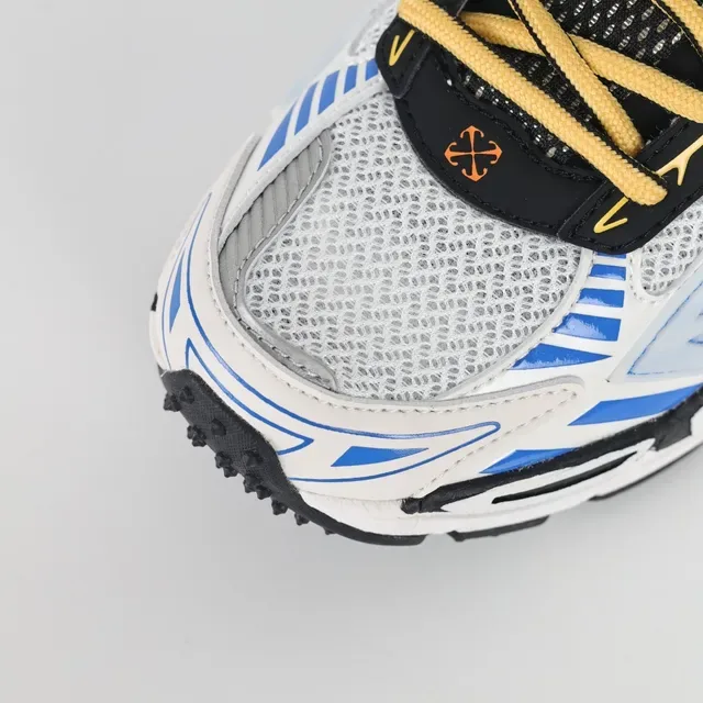 Off-White Blue Sole Layered Mesh And Synthetic Overlays Chunky Sneakers 5