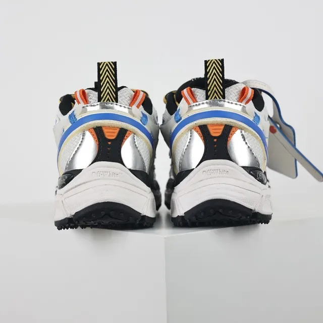 Off-White Blue Sole Layered Mesh And Synthetic Overlays Chunky Sneakers 8