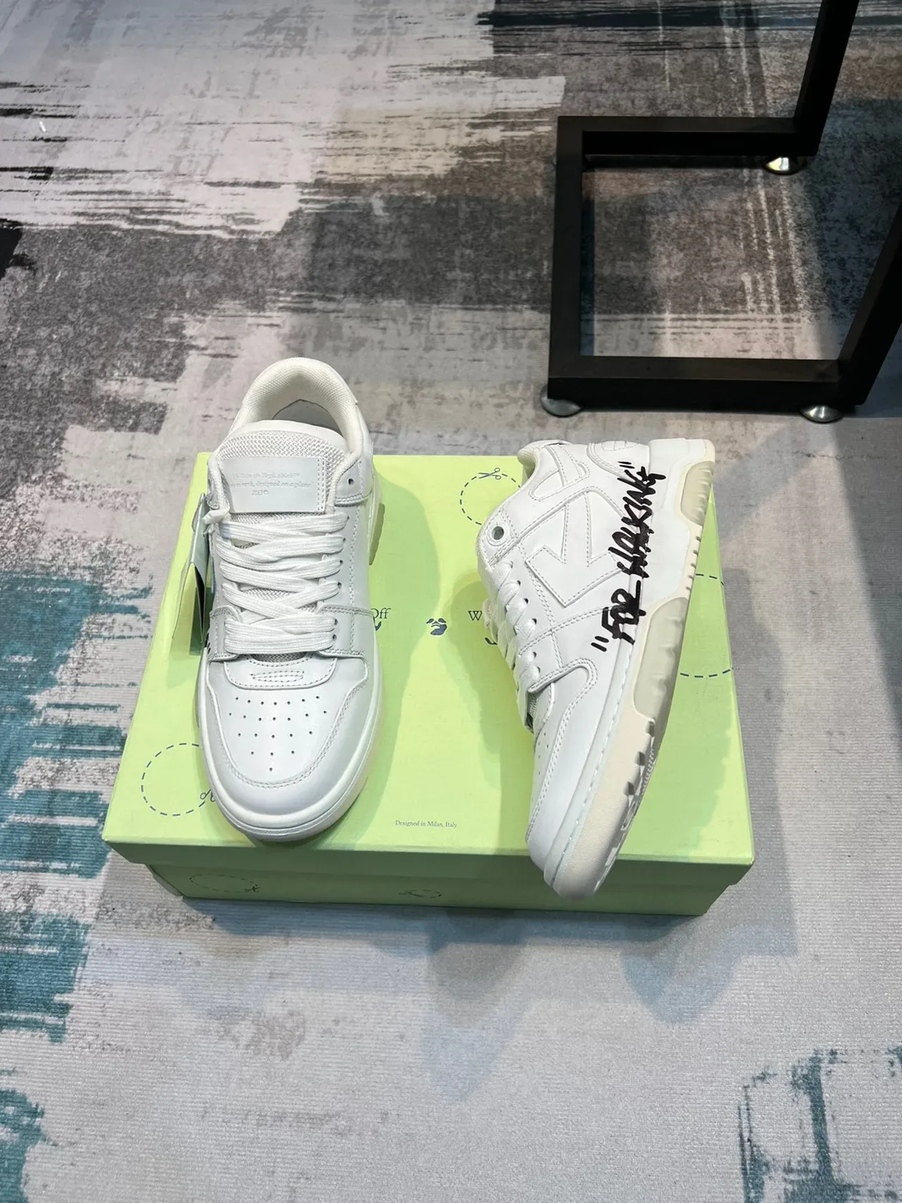 Off-White For Walking حذاء رياضي أسلوب حياة أبيض تصميم صناعي 5