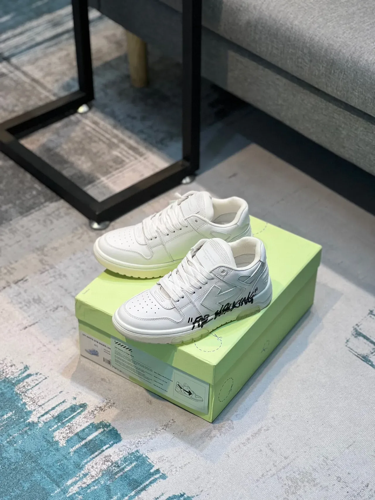 Off-White For Walking حذاء رياضي أسلوب حياة أبيض تصميم صناعي 8
