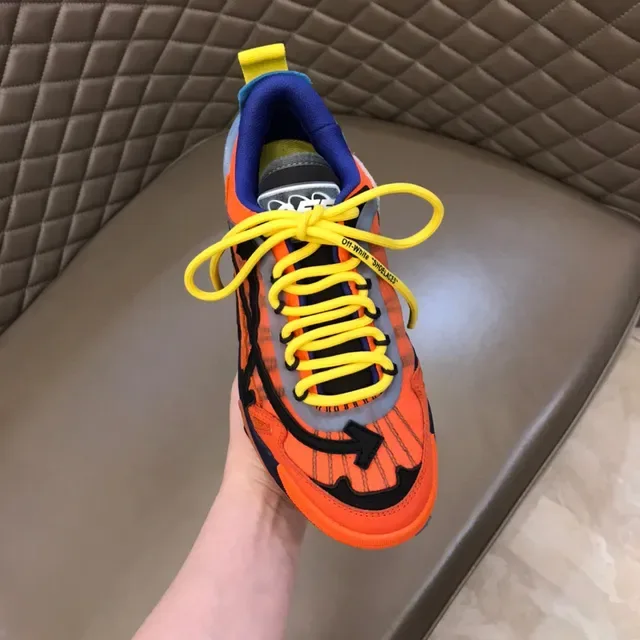Off-White Tênis Chunky Runner Industrial Laranja Azul Sola Multicamadas 4