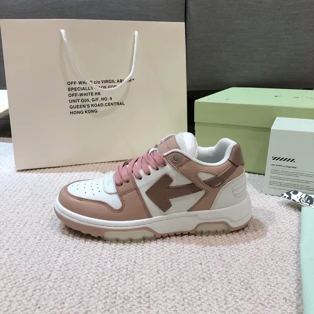 Off-White Pink Layered Panel Construction Exposed Stitching Chunky Sneakers 8