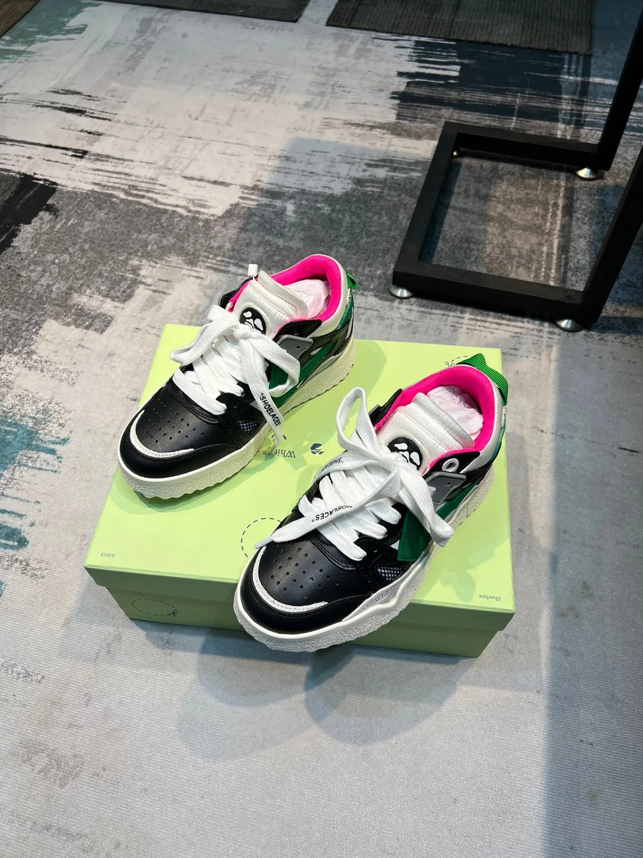 Off-White Runner Noir Vert Rose Chaussures Lifestyle 5