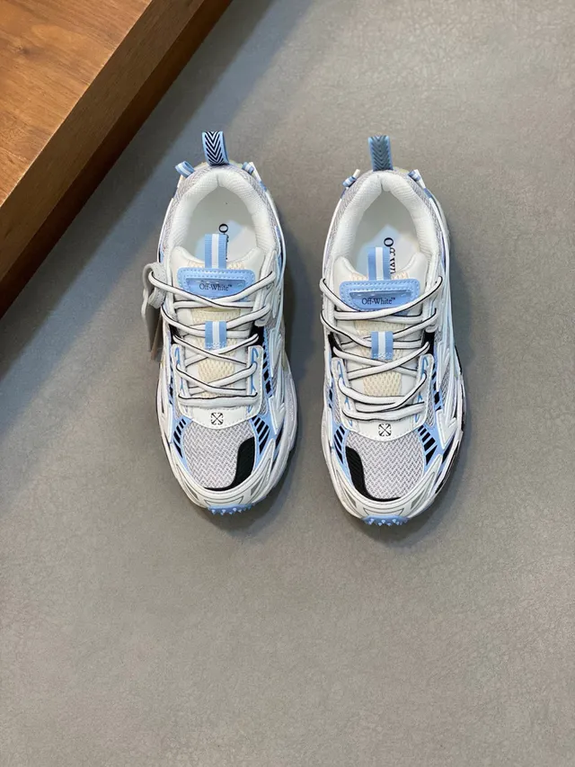 Off-White Runner সাদা হালকা নীল কালো চাঙ্কি স্নিকার 2