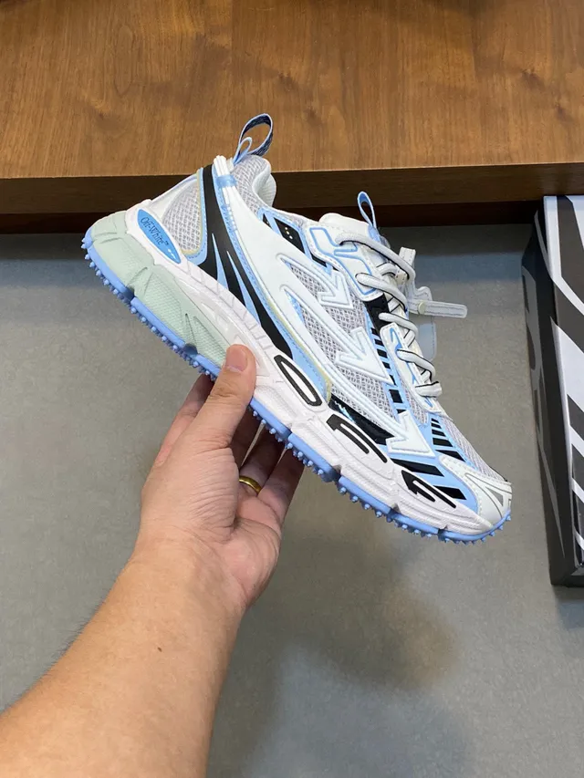 Off-White Runner সাদা হালকা নীল কালো চাঙ্কি স্নিকার 5