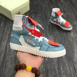Off-White The Ten Sneakers Lifestyle Hautes Bleues et Blanches