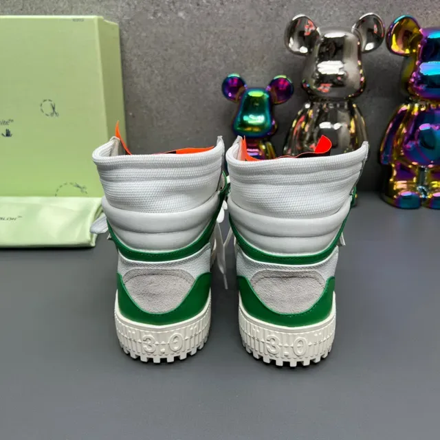 Off-White The Ten Chaussures Lifestyle Hautes à Lacets Industriels Blanc et Vert 4