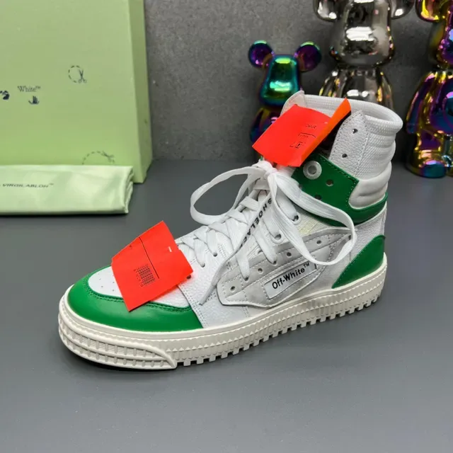 Off-White The Ten Chaussures Lifestyle Hautes à Lacets Industriels Blanc et Vert 5