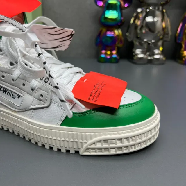 Off-White The Ten Chaussures Lifestyle Hautes à Lacets Industriels Blanc et Vert 7