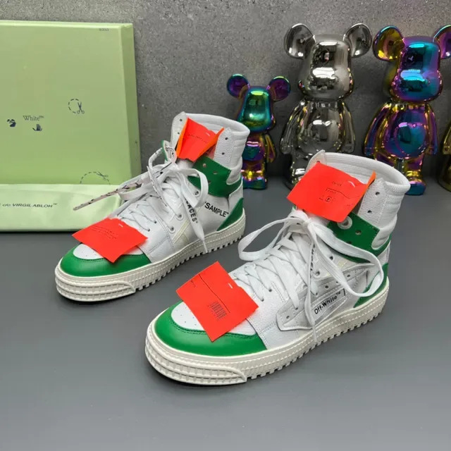 Off-White The Ten Chaussures Lifestyle Hautes à Lacets Industriels Blanc et Vert 8