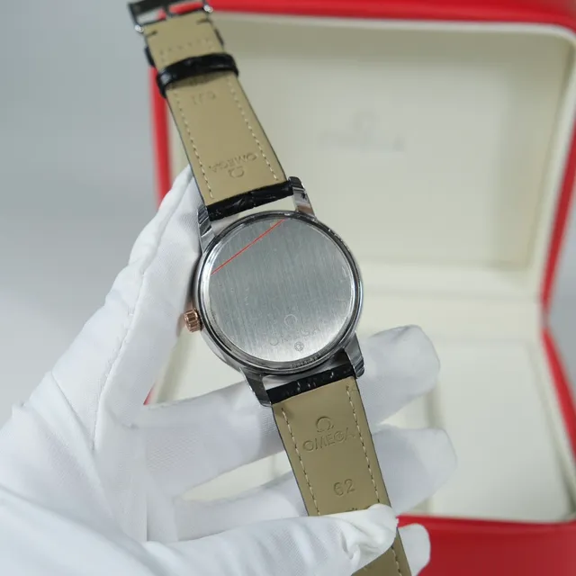 Omega De Ville Black Gold Two-Tone Case Roman Numerals Mechanical Watch 7