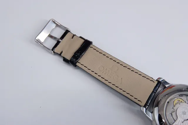 Omega De Ville Co-Axial Chronometer Silver Dial Black Leather Strap Mechanical Watch 6