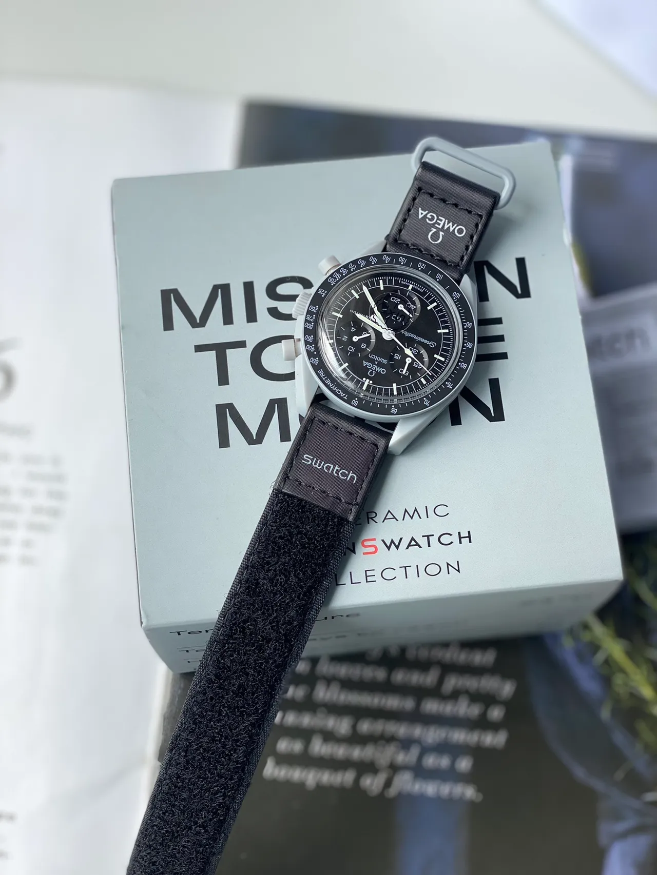 Omega x Swatch Speedmaster Black Dial Mechanical Watch 5