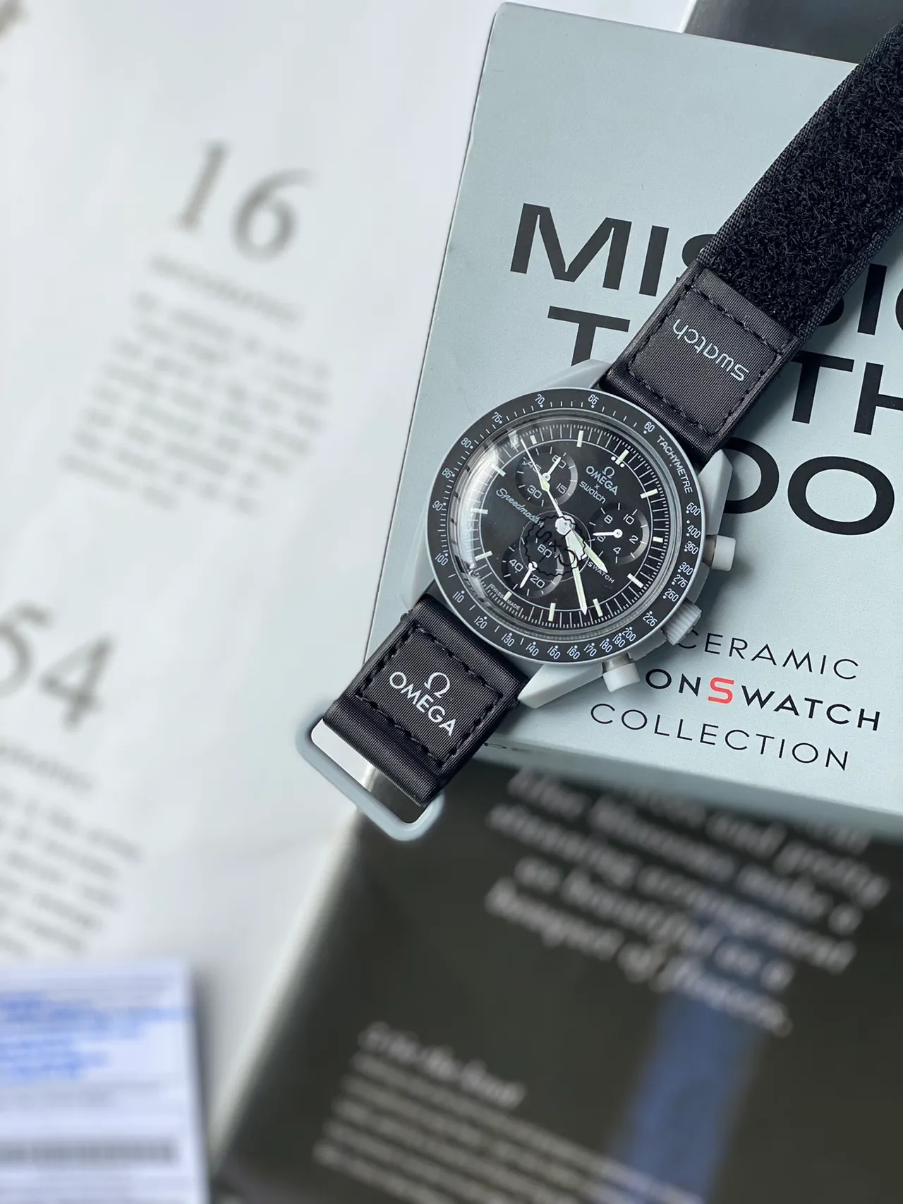 Omega x Swatch Speedmaster Black Dial Mechanical Watch 6