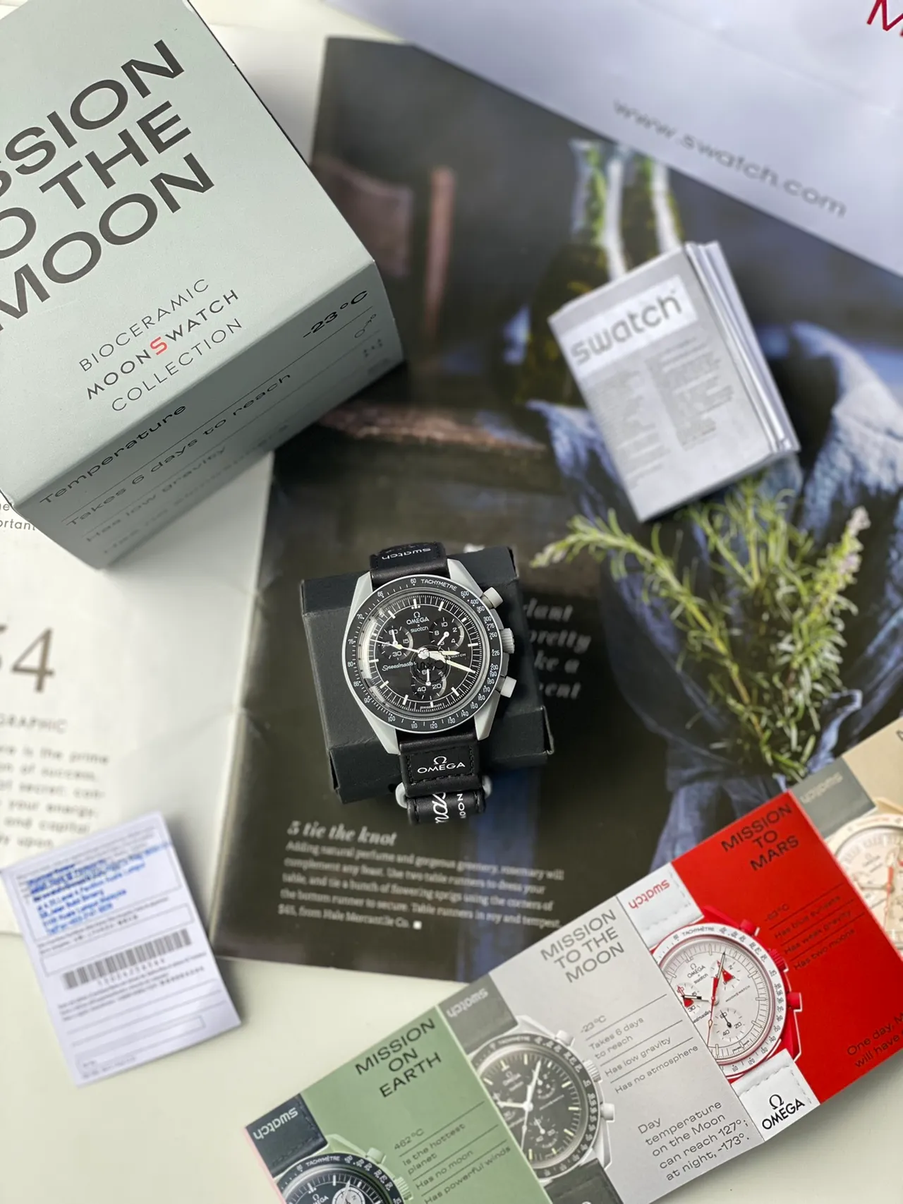 Omega x Swatch Speedmaster Black Dial Mechanical Watch 7