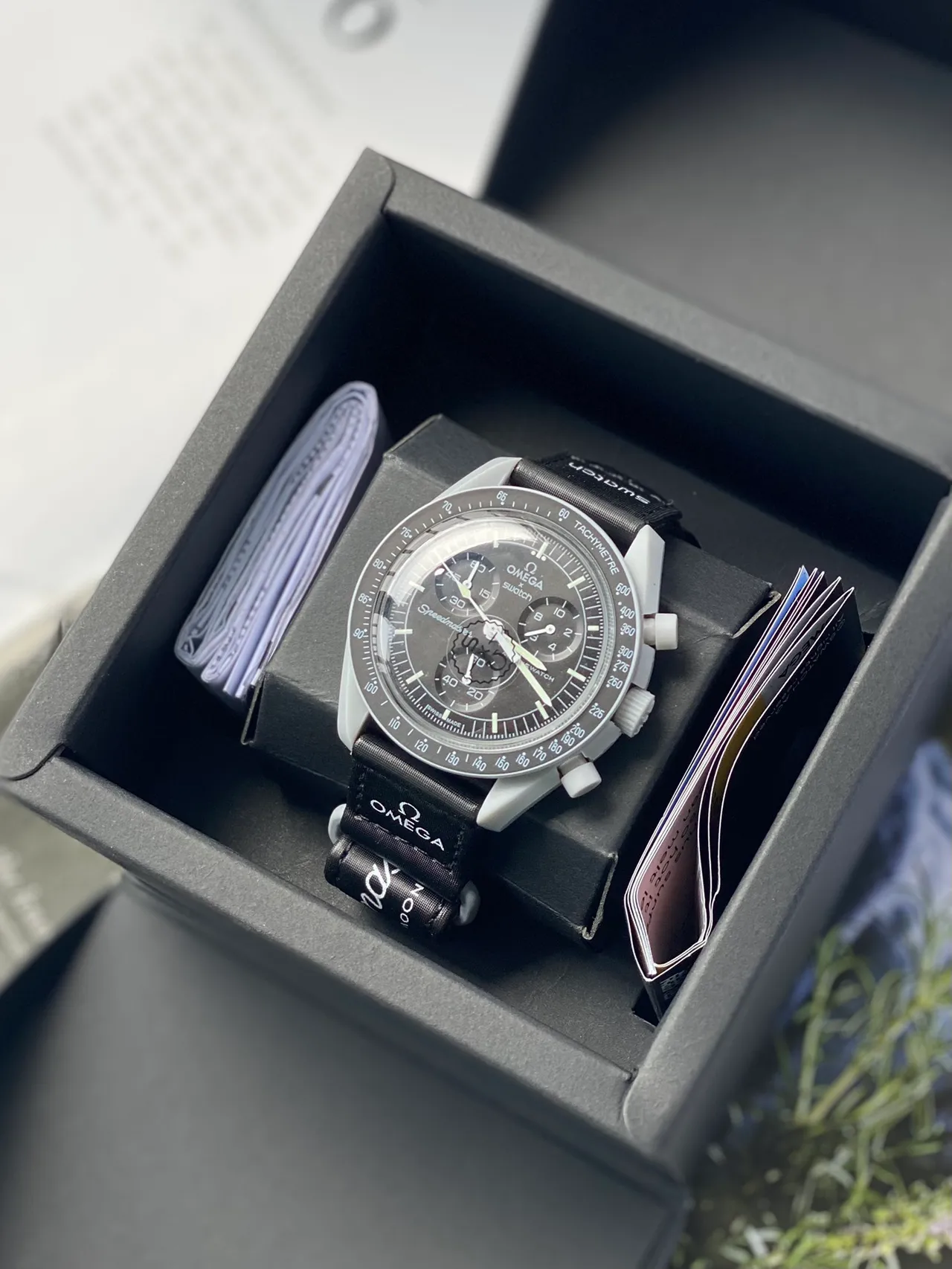 Omega x Swatch Speedmaster Black Dial Mechanical Watch 8
