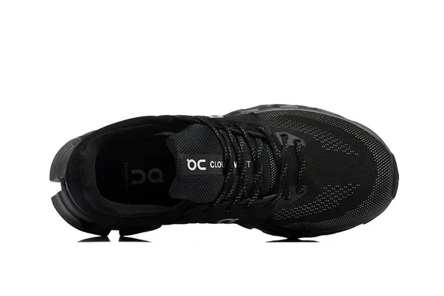 On Black Gray Engineered Mesh Upper Segmented CloudTec Midsole Lifestyle Sneakers 5