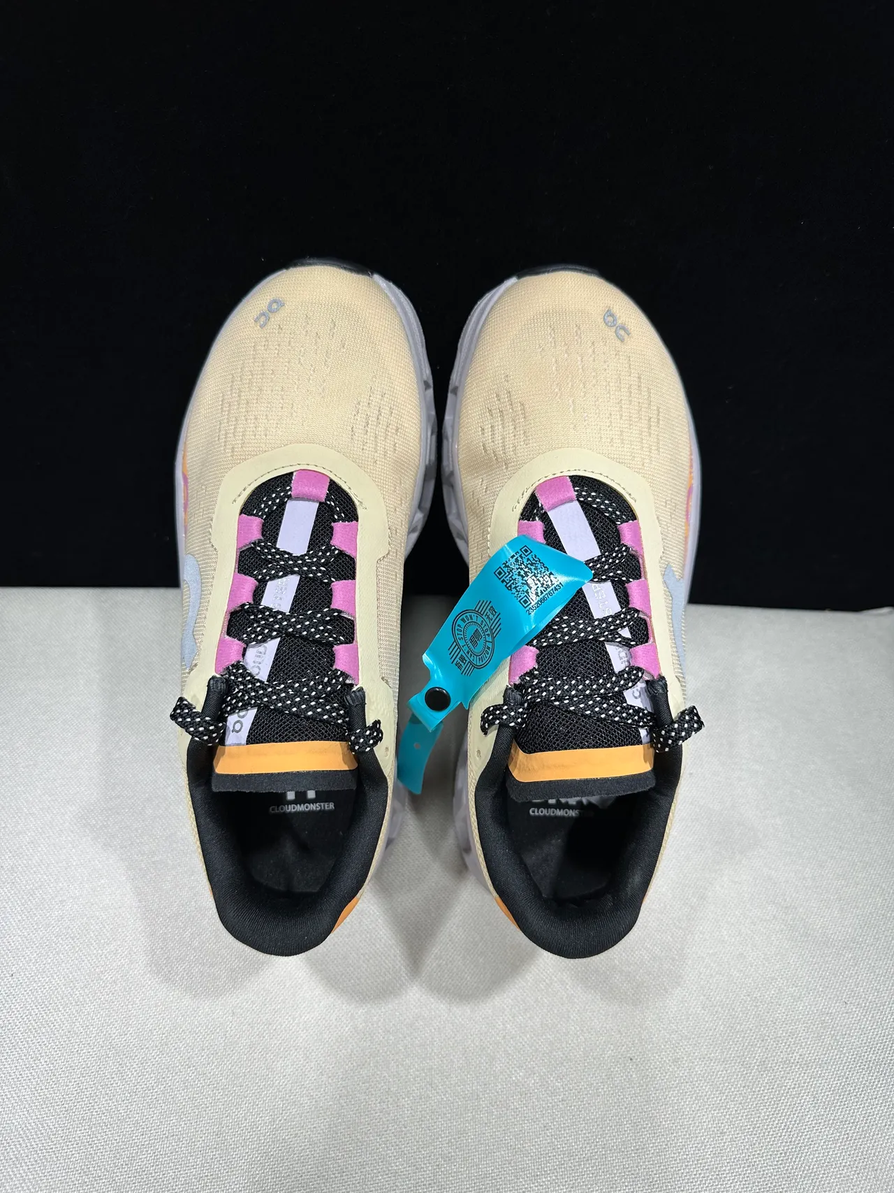 On Cloudmonster Beige Orange Pink Running Shoes 8