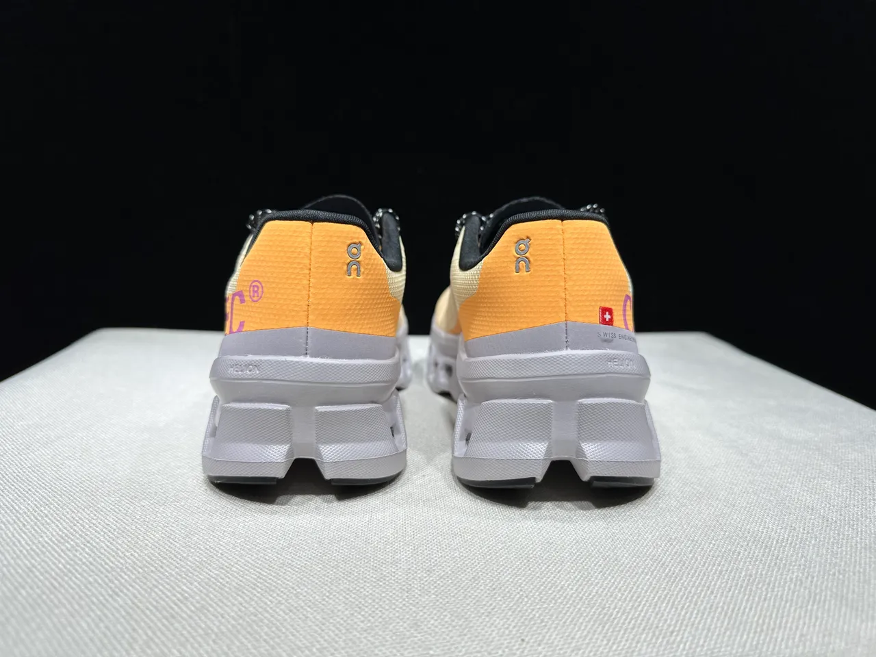 On Cloudmonster Beige Orange Pink Running Shoes 12