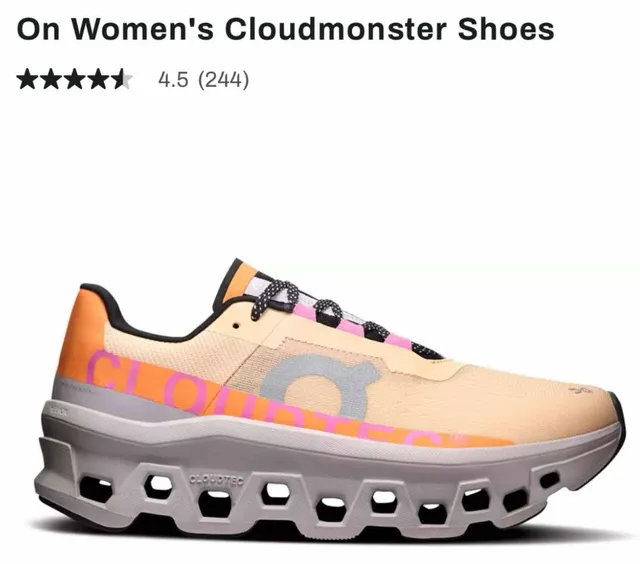 On Cloudmonster Beige Orange Pink Running Shoes 15
