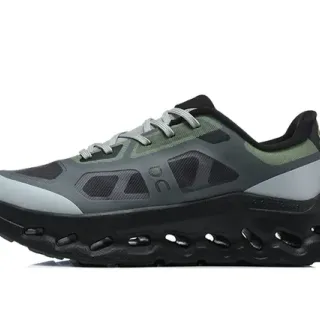 On Cloudmonster Dark Gray Olive Green Running Shoes