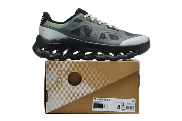 On Cloudmonster Dark Gray Olive Green Running Shoes 2