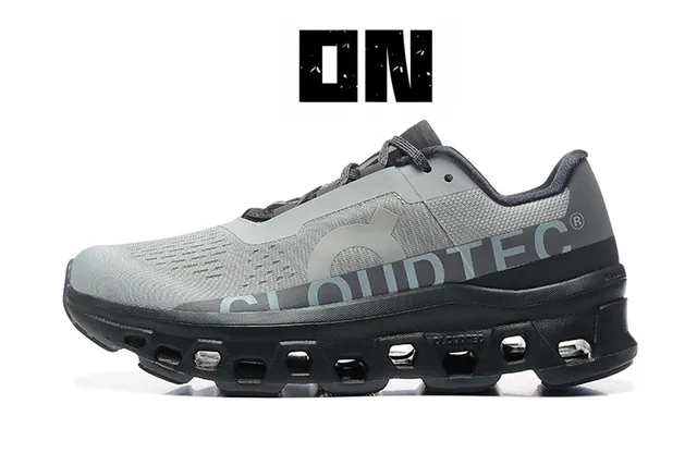 On Cloudmonster Gray Black Running Shoes 5