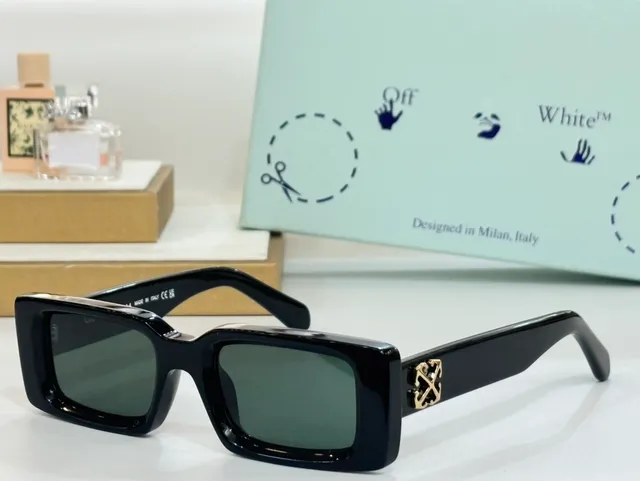 OVO Rectangular Logo Black Frame Acetate Construction Sunglasses 2