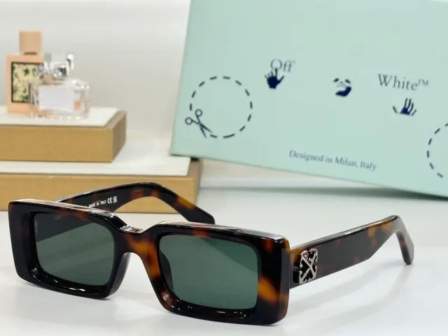 OVO Rectangular Logo Black Frame Acetate Construction Sunglasses 3