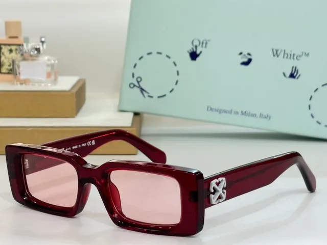 OVO Rectangular Logo Black Frame Acetate Construction Sunglasses 6