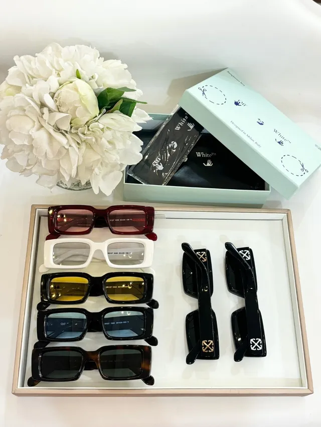 OVO Rectangular Logo Black Frame Acetate Construction Sunglasses 9