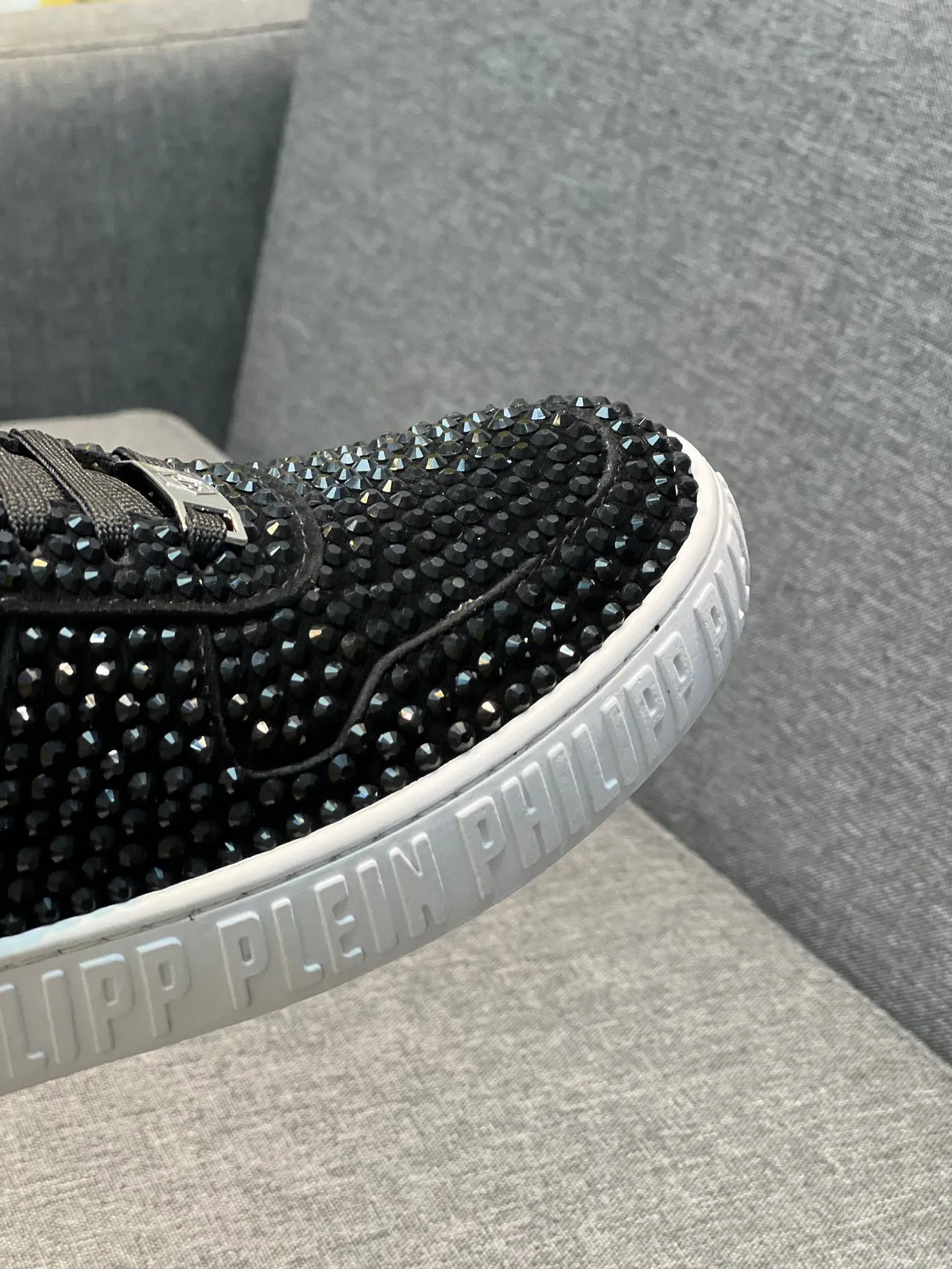 Philipp Plein Noir/Beige Orné de Cristaux Low-Top Lifestyle Sneakers 3