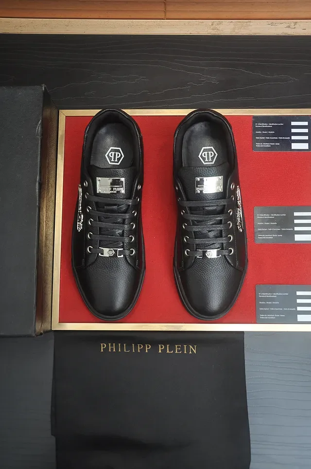 Philipp Plein Baskets Lifestyle Plateforme Cuir Grainé Noir 5