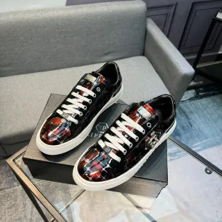 Philipp Plein 黑色 红色 光泽 专利风格 上部 虹彩 渐变 生活方式 运动鞋