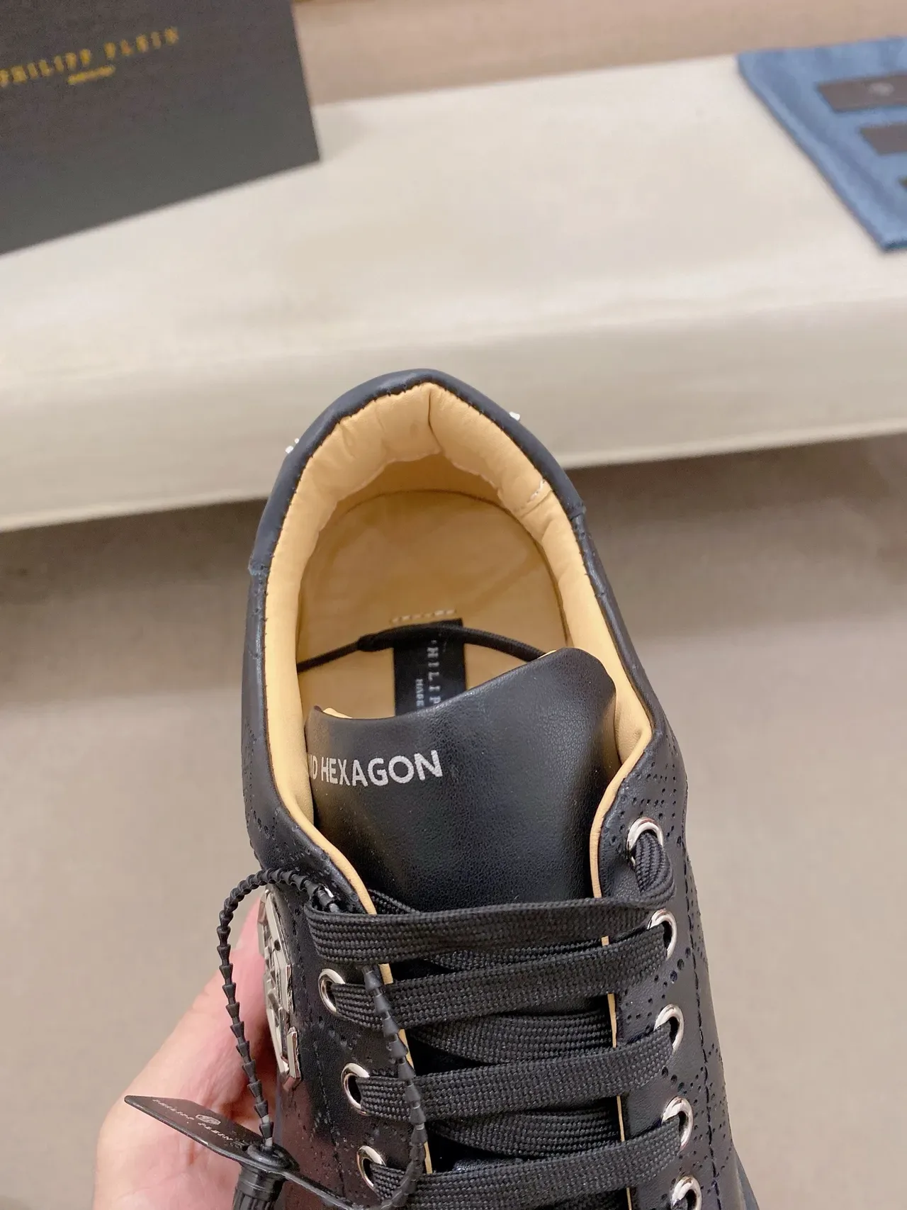 Philipp Plein Hexagon Perforated Black Lifestyle Sneakers 4