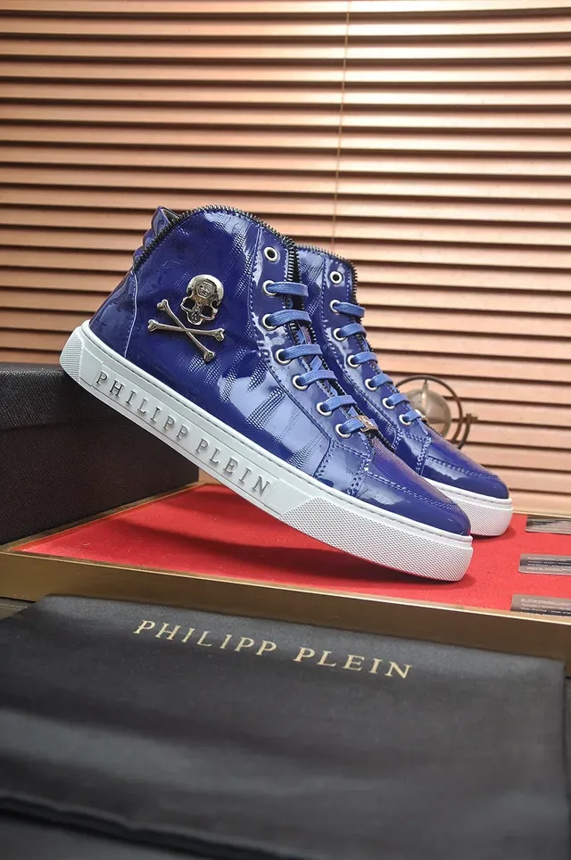 Philipp Plein Sneakers Lifestyle Hautes Brillantes Bleues 4