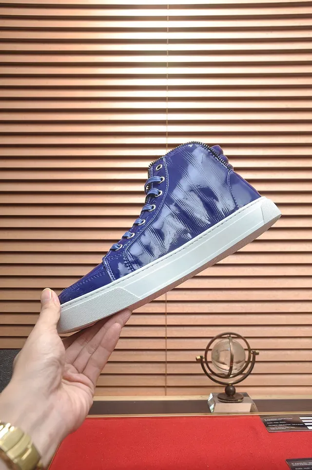 Philipp Plein Sneakers Lifestyle Hautes Brillantes Bleues 6