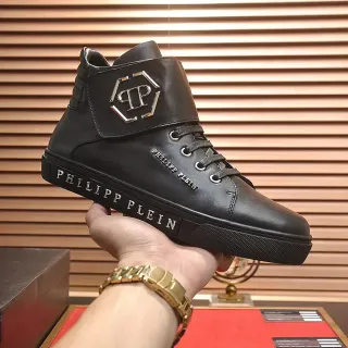 Philipp Plein High-Top Leather Sneaker Black Lifestyle Sneakers