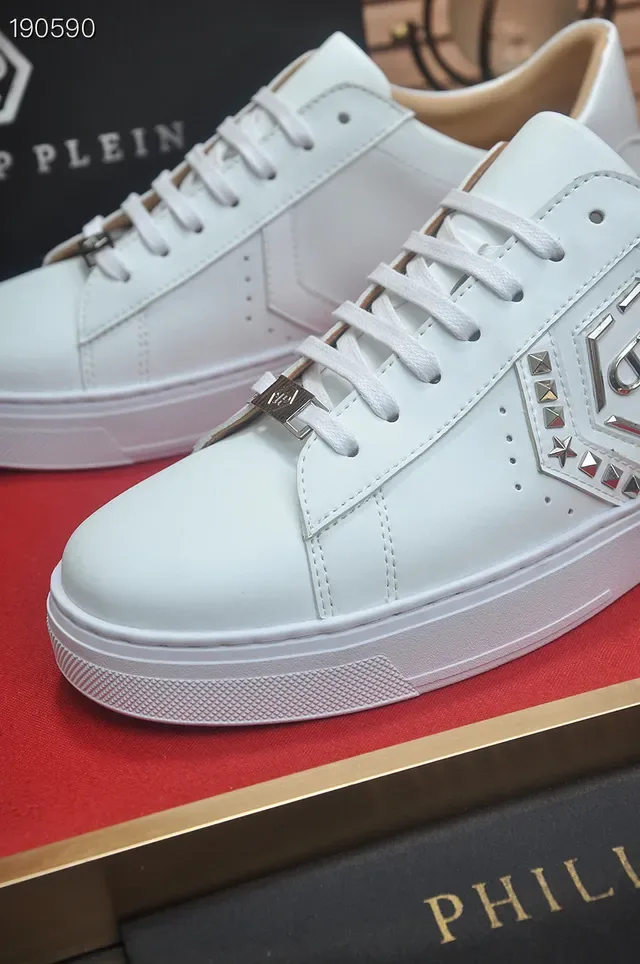 Philipp Plein Plaque Logo Chaussures Lifestyle Blanches 4