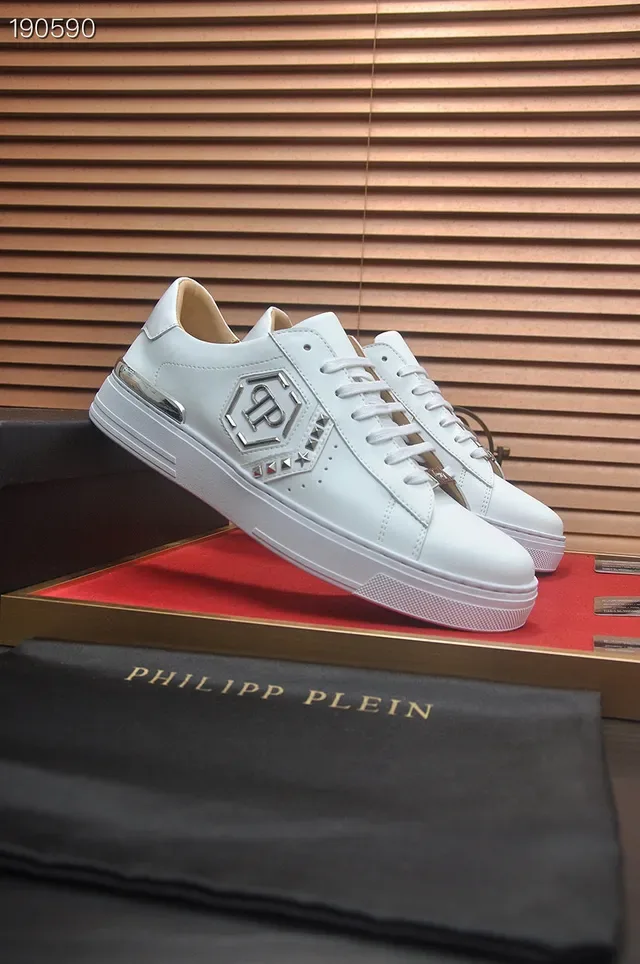 Philipp Plein Plaque Logo Chaussures Lifestyle Blanches 8