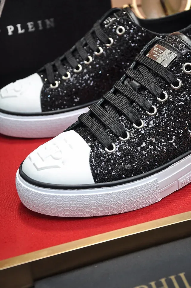 Philipp Plein Megastar Glitter Tênis Lifestyle Preto e Branco 2