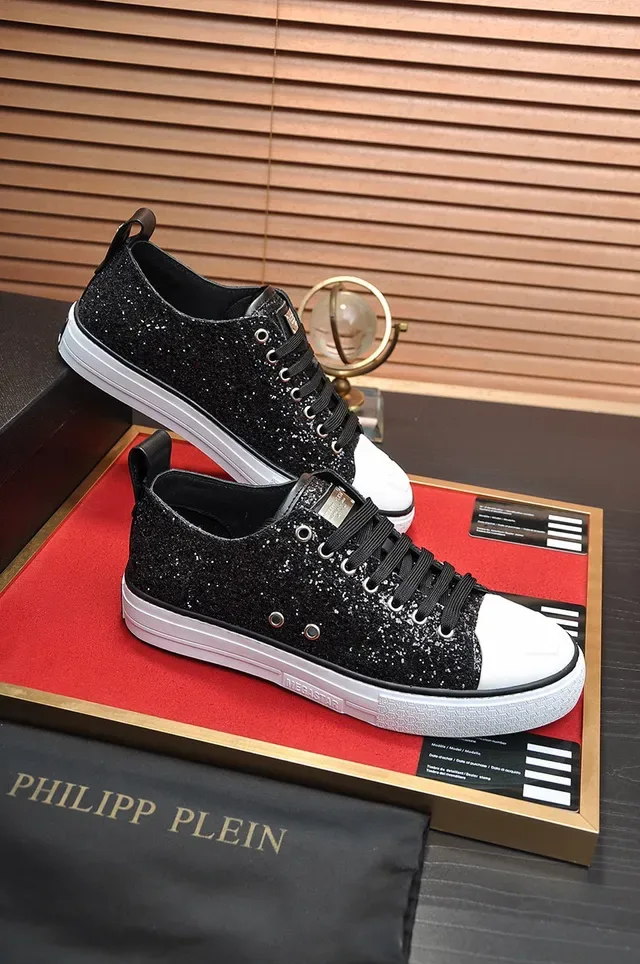 Philipp Plein Megastar Glitter Tênis Lifestyle Preto e Branco 5
